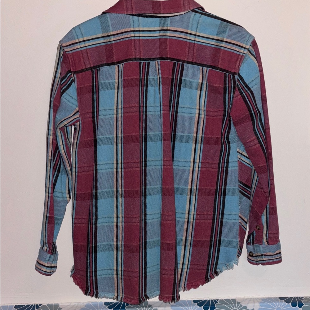 Free People Plaid  Mid-Western Shirt, Size S/P - Picture 3 of 15